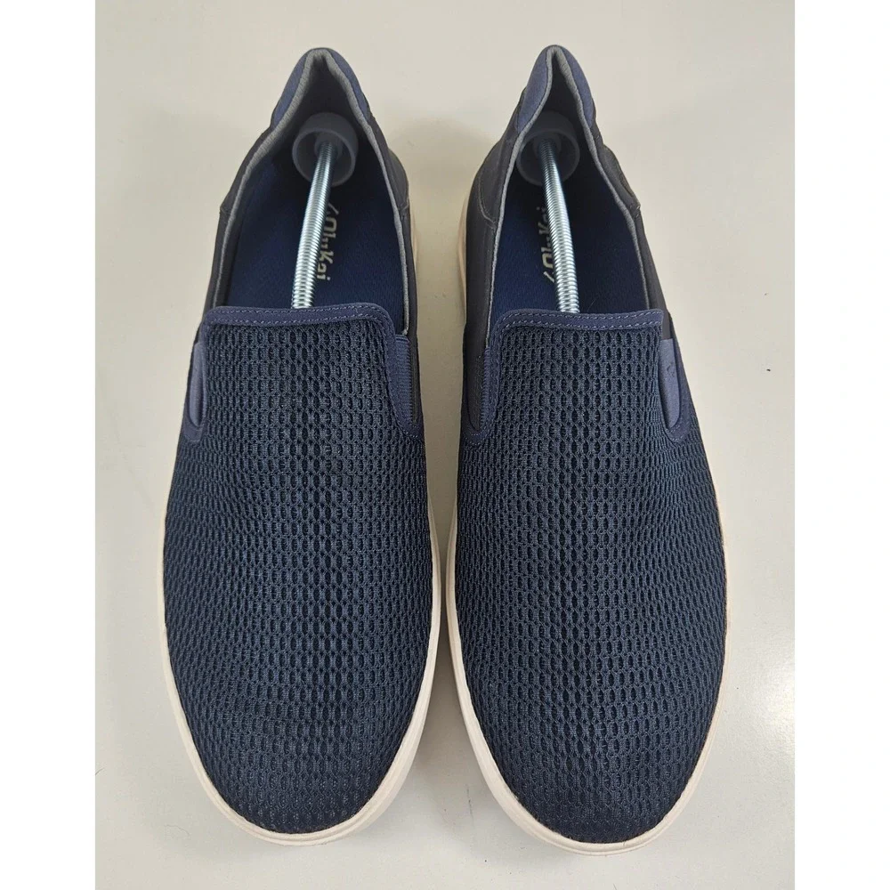 OluKai Lae'ahi Li 'Ili Mens 13 Blue Depth Mesh Navy Slip On Sneakers Loafers